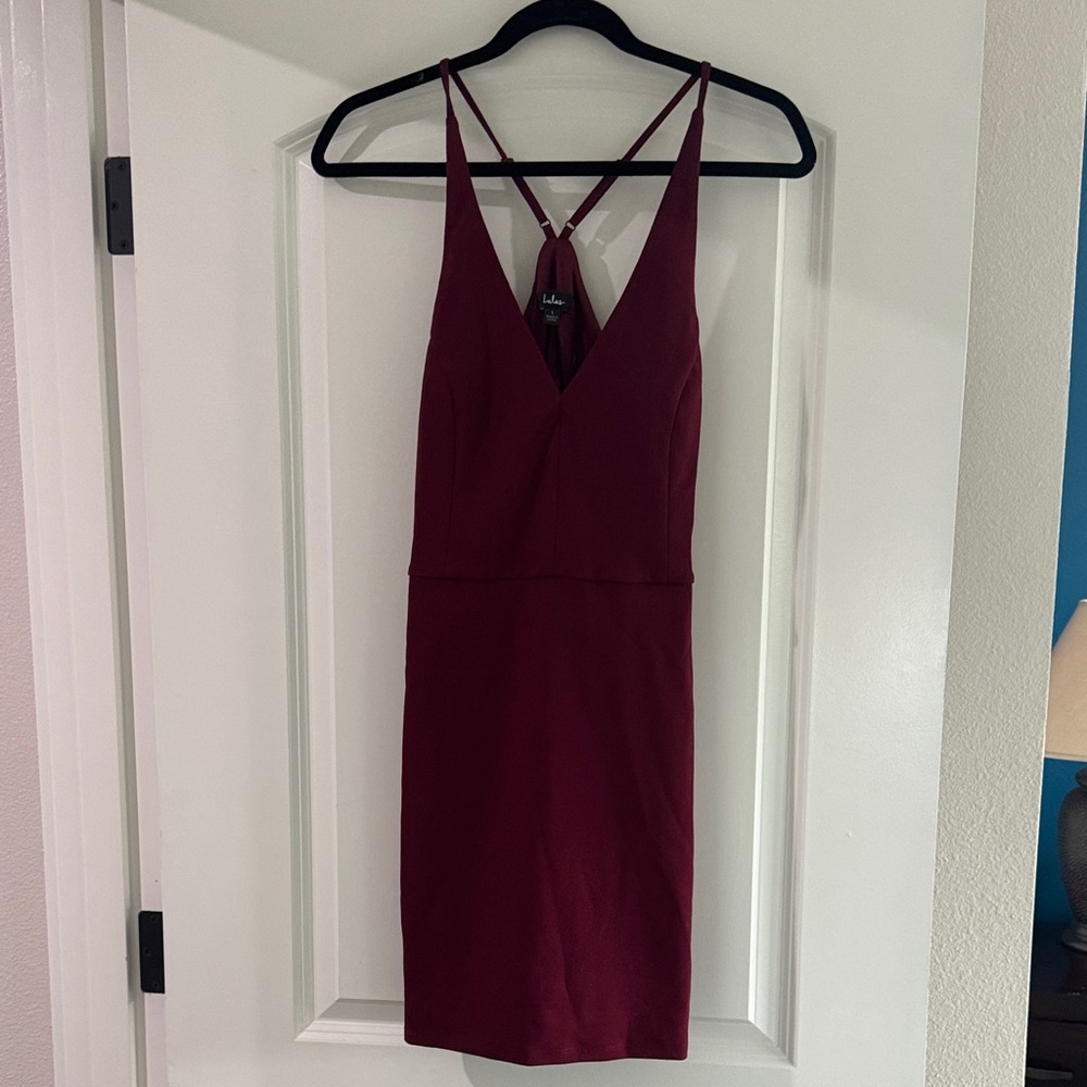 Lulu's Deep Red Backless Dress